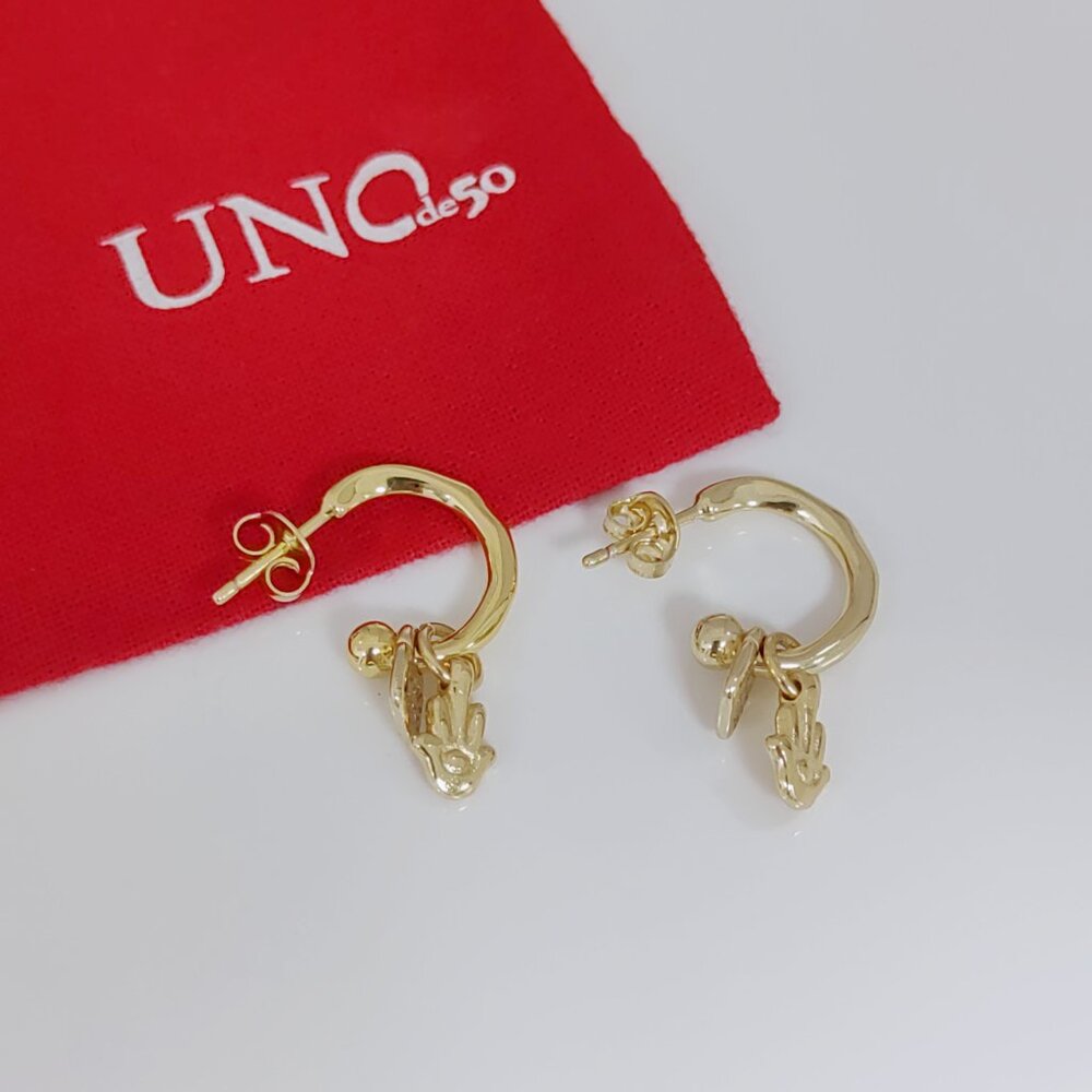 UNO de 50 Earrings “Good Luck” Hoop Earrings Piercing Earrings Gold-plated